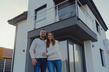 Home Sweet Home: Joyful Couple Celebrating New House Purchase