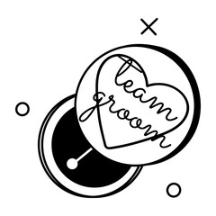 Get this glyph sticker of team groom badge 