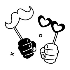 Captivating glyph sticker of marriage props 