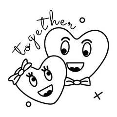 Look at these cute love emojis glyph sticker 