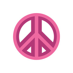 A peace sign, lady's beauty things for girls, illustration a white background. Pinkcore.