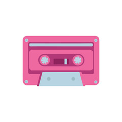 A cassete, lady's beauty things for girls, illustration a white background. Pinkcore. oldschool player