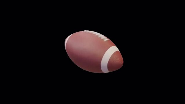 Animation of a spinning rugby ball, including Alpha channel, Visual Effects Element.
