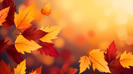 Obraz premium Autumn leaves form a beautiful background