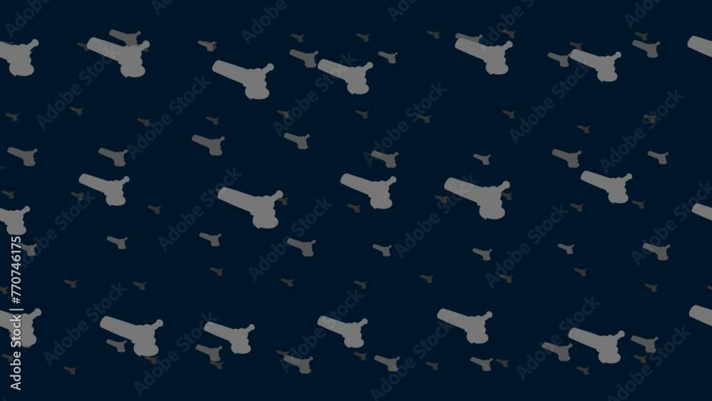 Poster angle grinder symbols float horizontally from left to right. parallax fly effect. floating symbols a