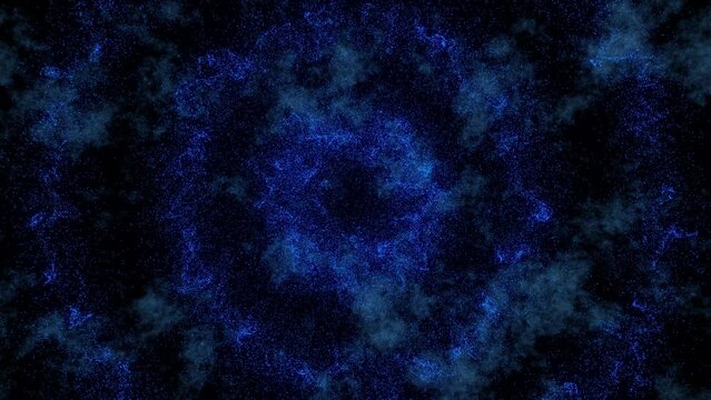 Abstract background loop energy field. Abstract blue circular form. 3D animation of shining energy force field light waving on a ring motion path for logo or text. Seamless 4K loop