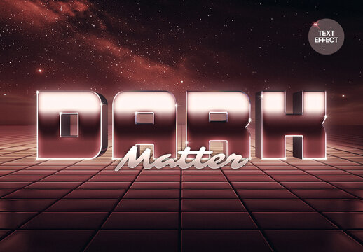 Red Retrowave Text Effect Mockup With Generative AI