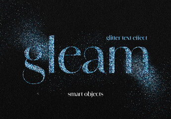 Sparkly Glitter Text Effect Mockup - obrazy, fototapety, plakaty