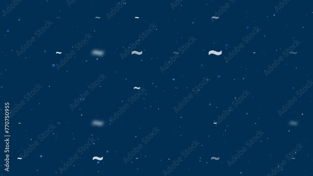 Poster template animation of evenly spaced tilde symbols of different sizes and opacity. animation of trans