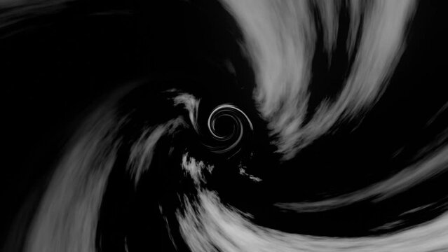 Abstract vortex effect animation of seamless loop. twisted light streaks effect. vortex energy effect. space travel, music performance. Music festival nightclub stage visual. Black and white tunnel