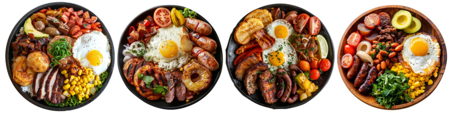 Collection of bandeja paisa transparent background