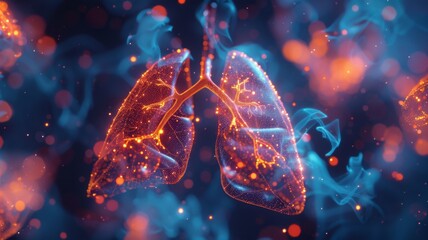 Lungs visualized as interconnected networks of digital air passages
