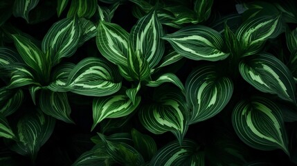Striped green leaves