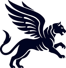 Flying tiger logo illustration design.