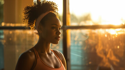 portrait of a woman at the gym