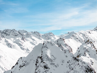 Naklejka premium Deep in the Snowy Winter Mountains of Silvretta Alps, Galtür, Tirol, Austria