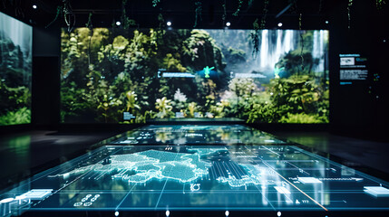 Futuristic Plant Museum: Holographic Dashboard Table