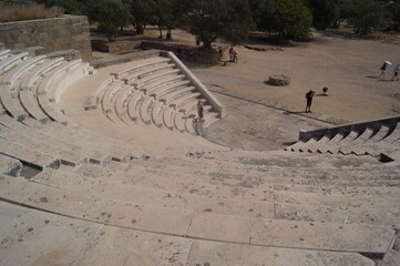 Rhodes, Greece: detail of the odeon on the Acropolis on Monte Smith