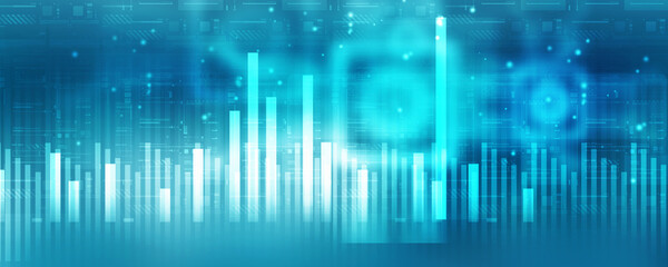 2d illustration Stock market online business concept. business Graph 