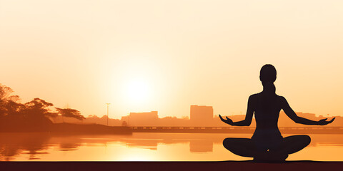 yoga silhouette woman sunset beach, sunset beach yoga silhouette, woman yoga sunrise pier, beach pier yoga sunrise