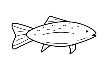 Sea fish or river doodle icon. Vector illustration of a carp, dorado, isolated on white. - 770762369