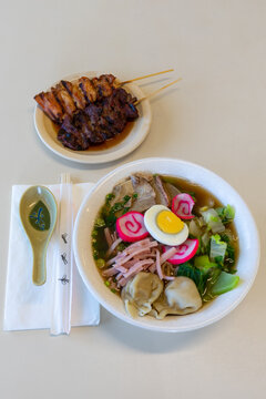 Saimin and BBQ Stick Noodle Soup