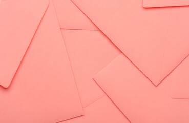 Square paper pink envelopes close up macro - obrazy, fototapety, plakaty