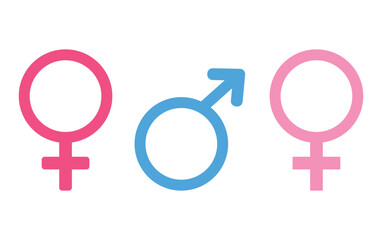 Gender symbols. Male, female sex sign gender equality icon vector illustration. Equality gender, arrow up and down position