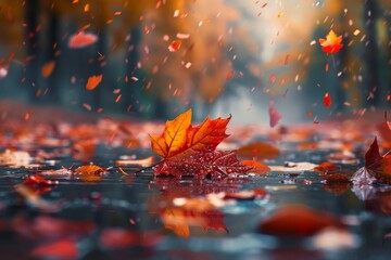 Autumn leaves fallen, capturing the serene mood of fall 