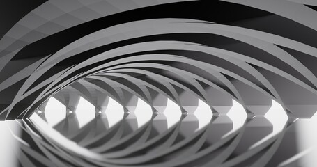 Abstract architecture background arched interior 3d render