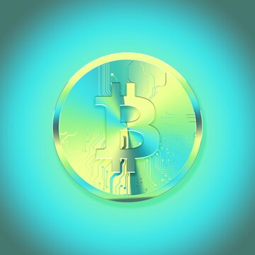 Bitcoin, Colorful, B, Stocks, Money, 3D Illustration