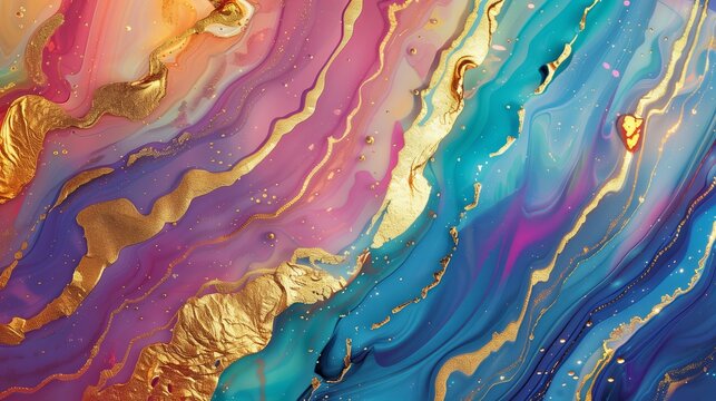 Abstract texture design pattern color background gold mineral luxury ink nature wallpaper creative rainbow stone