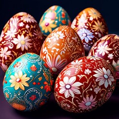 a Beautiful colorful easter eggs, birght and colorful Easter Egg