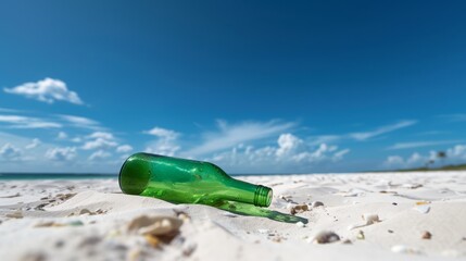 A bottle green gleam on the shore