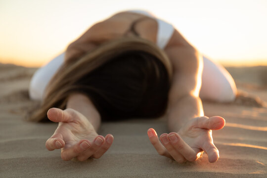 yoga woman hands pose