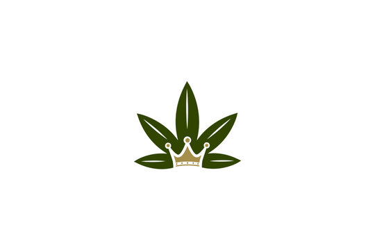 cannabis leaf with crown