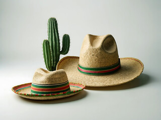 a cinco de mayo day with cactus and mexican hat background