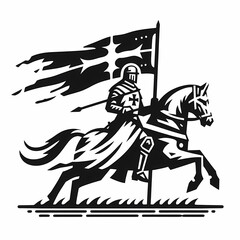 illustration logo of vintage medieval warrior 