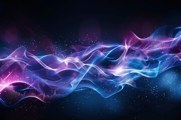 Obraz premium Ethereal Flow: Abstract Purple and Blue Light Waves