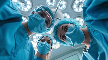 Portrait of doctors during physical surgery in hospital