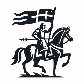 illustration logo of vintage medieval warrior 