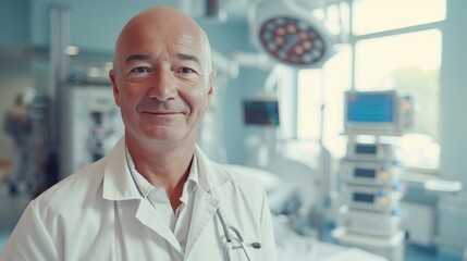 Fototapeta premium Portrait of smiling doctor nurse in hospital