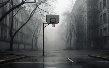 Street Basketball Hoop Highlighted.