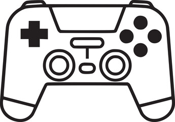 Outline game controller icon. Linear joystick sign, wireless gamepad for game console with editable stroke