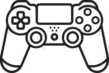 Outline game controller icon. Linear joystick sign, wireless gamepad for game console with editable stroke © MDMASUD