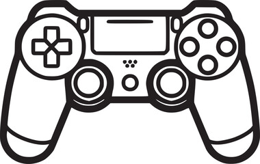 Outline game controller icon. Linear joystick sign, wireless gamepad for game console with editable stroke © MDMASUD