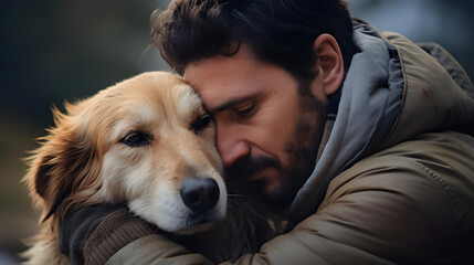 Affectionate Dog by Owner's Side