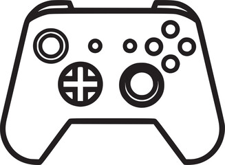 Outline game controller icon. Linear joystick sign, wireless gamepad for game console with editable stroke