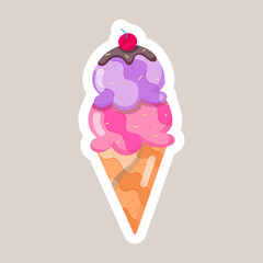 Ice Cream Flat Style Stickers