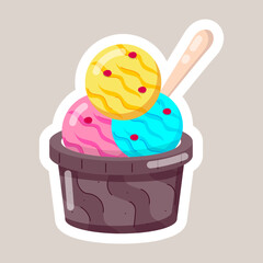 Ice Cream Flat Style Stickers